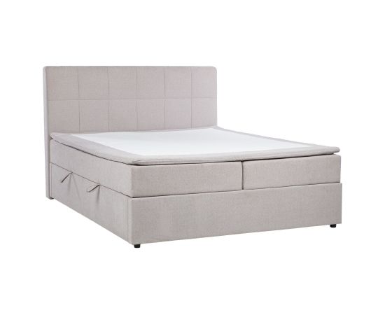 Continental bed KUKA MOON 160x200cm light grey, with storage Кровати