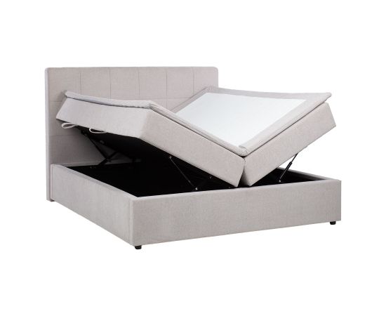 Continental bed KUKA MOON 160x200cm light grey, with storage Кровати