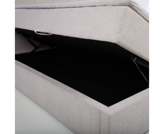 Continental bed KUKA MOON 160x200cm light grey, with storage Кровати