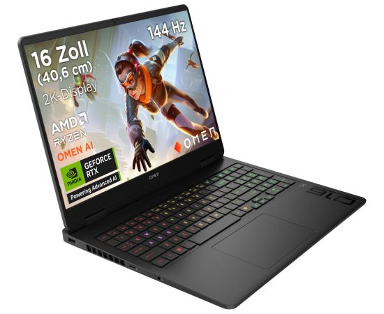 OMEN by HP 16-ap0192ng (black, AMD Ryzen 9 8940HX, NVIDIA GeForce RTX 5070, 16 GB DDR5, 1 TB (1 TB SSD), without operating system) - DE Layout Ноутбуки