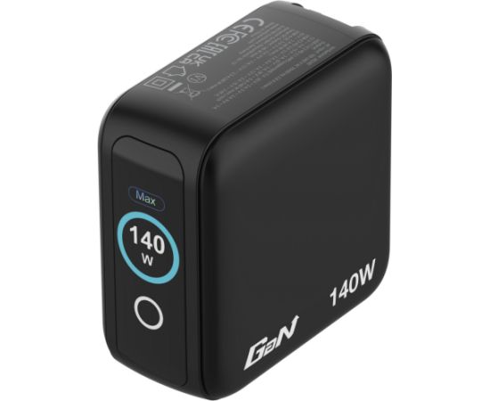 Verbatim Mini GaN charger with display (black, 140 watts total power) Monitori