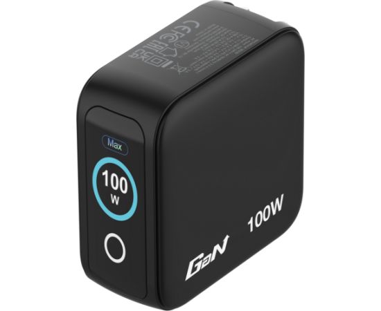 Verbatim Mini GaN charger with display (black, 100 watts total power) Monitori