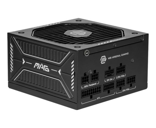 MSI MAG A750GLS PCIE5 (black, 1x 12VHPWR, 4x PCIe, cable management, 750 watts) Datoru barošanas bloki