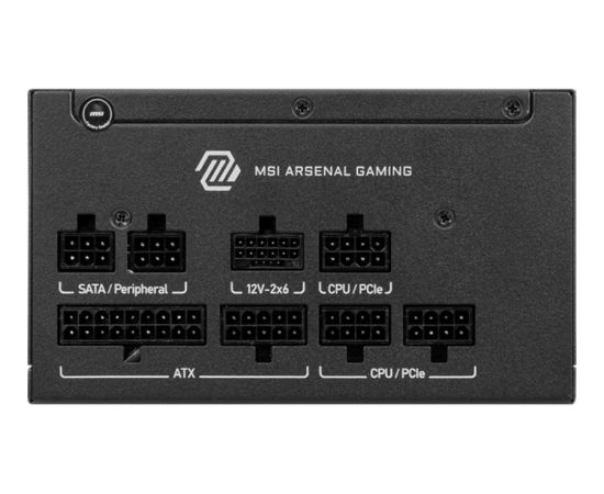 MSI MAG A750GLS PCIE5 (black, 1x 12VHPWR, 4x PCIe, cable management, 750 watts) Datoru barošanas bloki