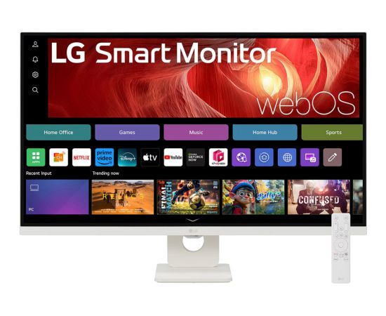 LG Electronics Smart Monitor 32U721SA-W (80 cm (32 inches), white, UltraHD/4K, VA, HDMI, USB-C, WebOS, FB) Monitori