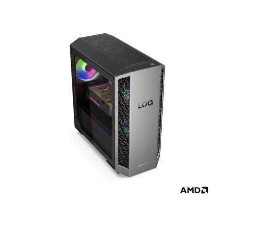 Lenovo LOQ 26ADR10 Desktop Tower AMD Ryzen 7 8745HX 32 (2x16GB) GB SODIMM DDR5 1000 GB NVIDIA GeForce RTX 5070 No Optical drive No keyboard Windows 11 Home Warranty 24 month(s) Personālie datori
