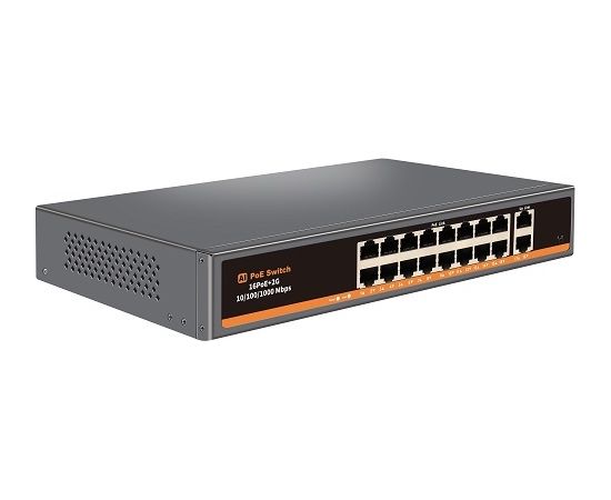 Hismart PoE коммутатор 16ch 100Mbps +2G uplink Коммутаторы (Switch)