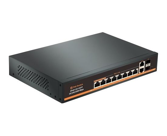 Hismart PoE коммутатор 8ch 1000Mbps +2G uplink +2G SFP Коммутаторы (Switch)