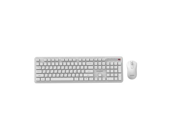 Klaviatūra un pele Gembird Desktop set Slim Pro Business wireless RU White Klaviatūras