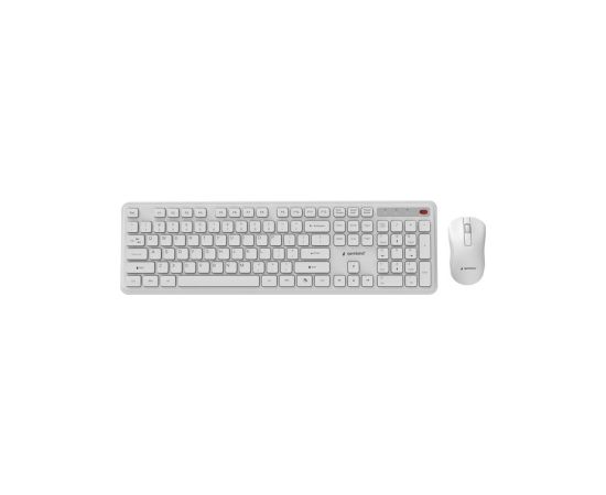 Klaviatūra un pele Gembird Desktop set Slim Pro Business wireless US White Klaviatūras