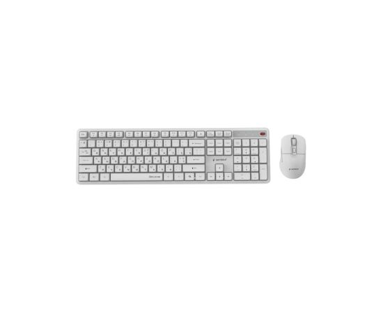 Klaviatūra un pele Gembird Desktop set Silent key Pro Business wireless RU White Klaviatūras