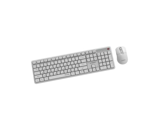 Klaviatūra un pele Gembird Desktop set Silent key Pro Business wireless RU White Klaviatūras