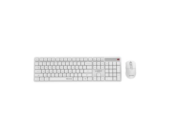 Klaviatūra un pele Gembird Desktop set Silent key Pro Business wireless US White Klaviatūras