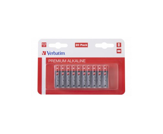 Baterijas Verbatim AAA Premium Alkaline 20-Pack 1.5V Bateriju lādētāji