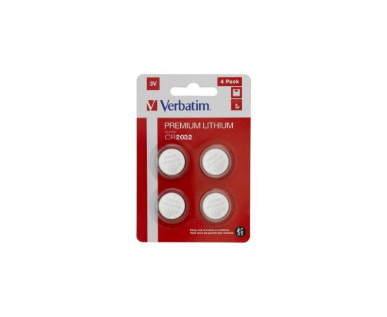 Baterijas Verbatim CR2032 Premium Lithium 4-Pack Bateriju lādētāji