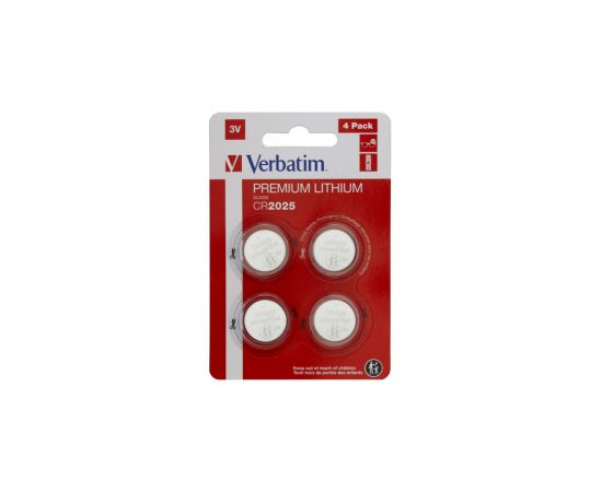 Baterijas Verbatim CR2025 Premium Lithium 4-Pack Bateriju lādētāji