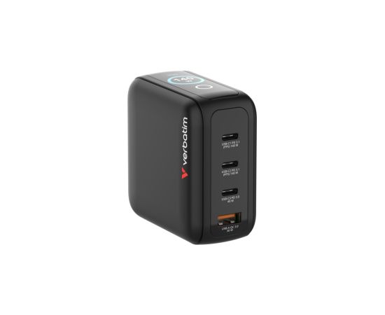 Lādētājs Verbatim Mini GaN Charger 140W 4-Port with Display Telefonu lādētāji 220v