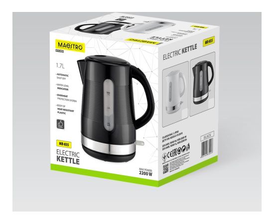 MAESTRO electric kettle 1,7 l MR-035-BLACK Чайники (электрические)