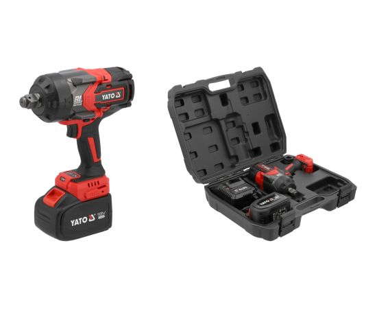 Triecienatslēga Yato YT-828073; 18 V; 3/4''; 1x6,0 Ah akum. Trieciena uzgriežņu pistoles ar akumulatoru
