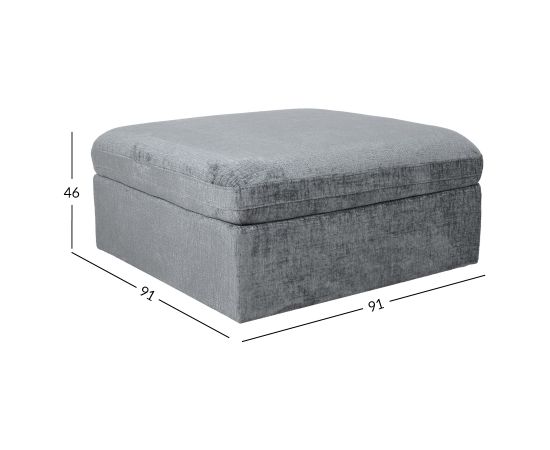 Ottoman SAMOA 91x91xH46cm, grey Новинки Для дома и сада 