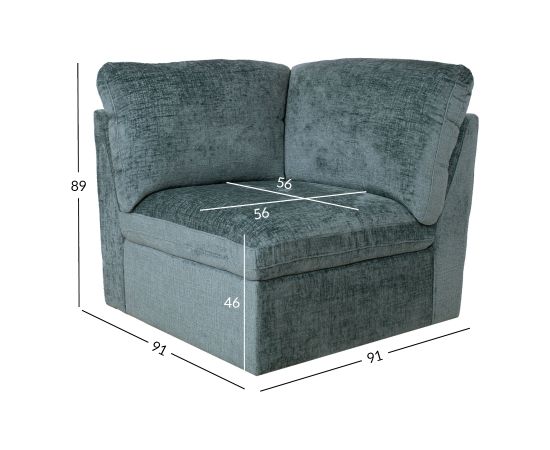 Modular sofa SAMOA 1-seater corner section, ocean green Новинки Для дома и сада 