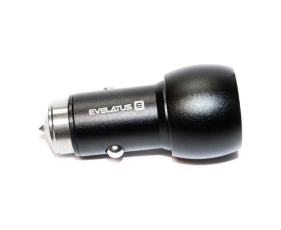 Evelatus -  Car Charger EC7DC01 BLACK 3.1A 2USB port with stainless steel escape tool Black Telefonu lādētāji 12v Automašīnām