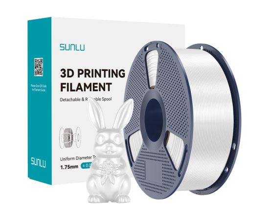 Sunlu PLA+ Silk Filament (White) 3D Printeri un lāzergravētāji