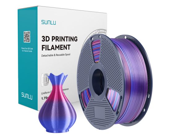 Sunlu PLA+ Silk Filament (Rainbow 02) 3D Printeri un lāzergravētāji
