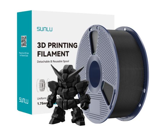 Sunlu PLA+ 2.0 Filament (Black) 3D Printeri un lāzergravētāji
