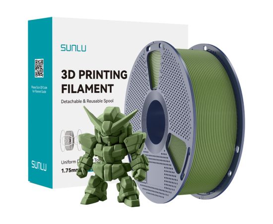Sunlu PLA+ 2.0 Filament (Olive) 3D Printeri un lāzergravētāji