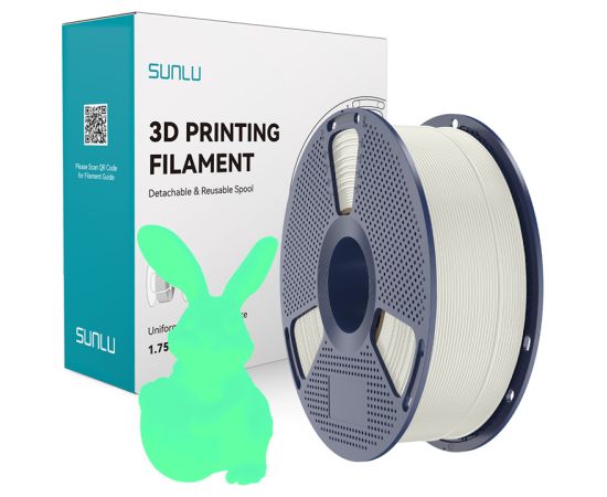 Sunlu PLA Glow-in-the-Dark Filament (White and Green) 3D Printeri un lāzergravētāji