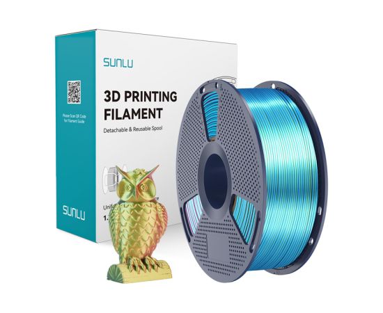 Sunlu PLA+ Silk Tri-Color Filament (red, yellow, and green) 3D Printeri un lāzergravētāji