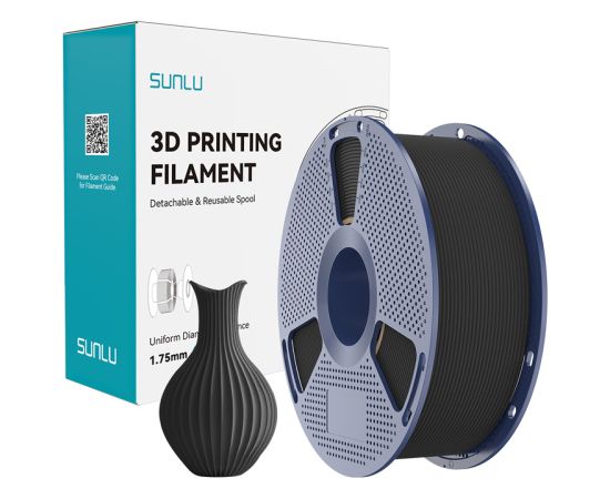 Sunlu PLA Classic Black Filament 1.75mm 1KG 3D Printeri un lāzergravētāji