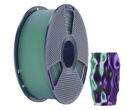 Sunlu PLA+ Silk Dual Color Filament (green and purple) 3D Printeri un lāzergravētāji