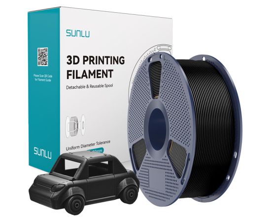 Sunlu PETG Filament (Black) 3D Printeri un lāzergravētāji