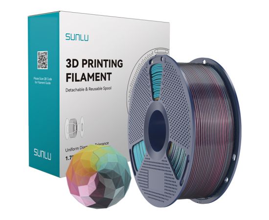 Sunlu PLA+ Silk Forth-Color Filament (red-yellow-green-black) 3D Printeri un lāzergravētāji