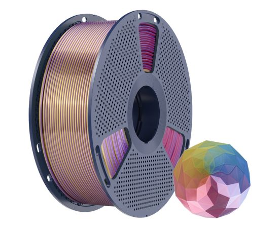 Sunlu PLA+ Silk Forth-Color Filament (blue-purple-red-gold) 3D Printeri un lāzergravētāji