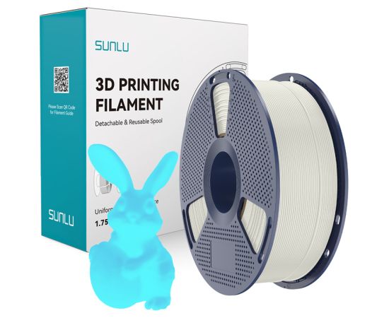 Sunlu PLA Glow-in-the-Dark Filament (White and Blue) 3D Printeri un lāzergravētāji