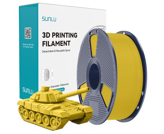 Sunlu PLA+ High-Speed Yellow Filament 3D Printeri un lāzergravētāji