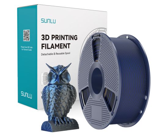 Sunlu PLA+ Silk Dual Color Filament (Black and Blue) 3D Printeri un lāzergravētāji