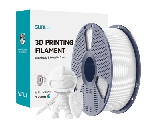 Sunlu PLA+ Filament (White) 3D Printeri un lāzergravētāji