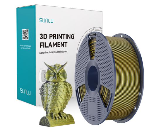 Sunlu PLA+ Silk Dual Color Filament (Black and Gold) 3D Printeri un lāzergravētāji