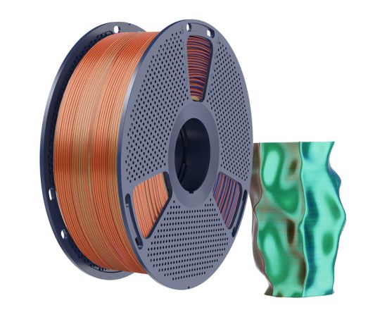 Sunlu PLA+ Silk Tri-Color Filament (orange, blue, and green) 3D Printeri un lāzergravētāji