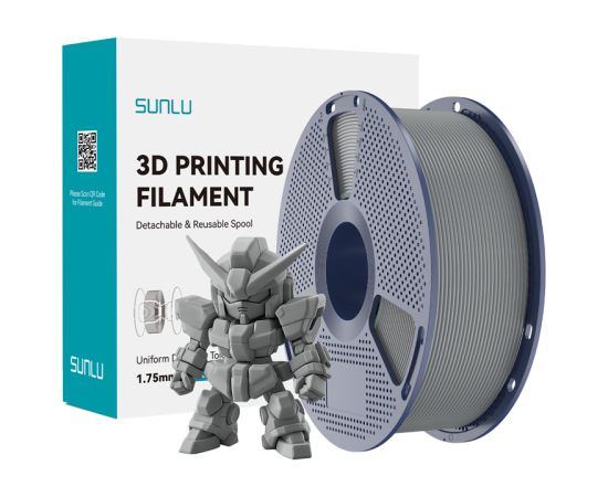 Sunlu PLA+ 2.0 Filament (Gray) 3D Printeri un lāzergravētāji