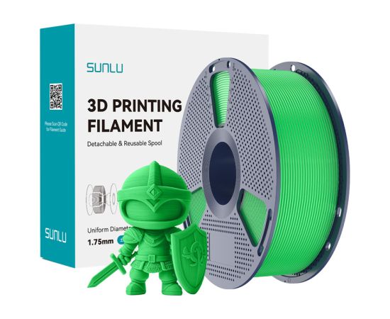 Sunlu PLA+ Filament (Green) 3D Printeri un lāzergravētāji