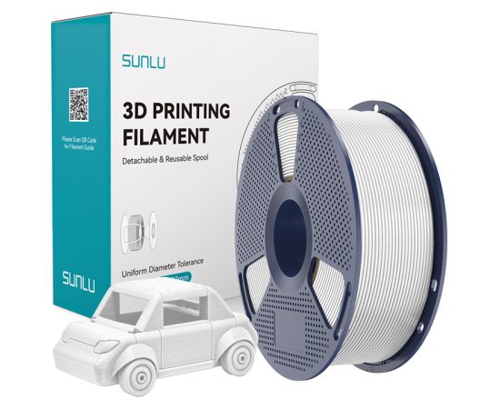 Sunlu PETG Filament (White) 3D Printeri un lāzergravētāji