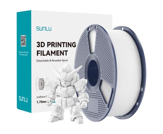 Sunlu PLA+ 2.0 Filament (White) 3D Printeri un lāzergravētāji