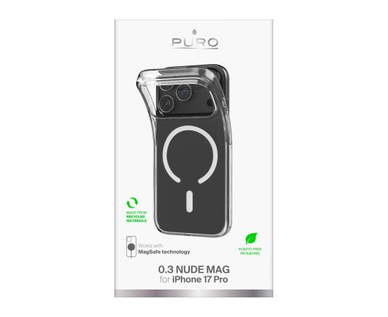 Apple iPhone 17 Pro Cover 0.3 with Magsafe by Puro Transparent Oriģinālie maciņi