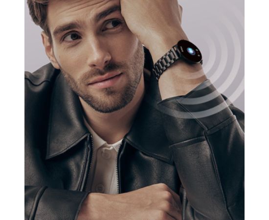 Garett išmanusis laikrodis su lietuvišku meniu Quantum Glow Black steel Rokas pulksteņi 