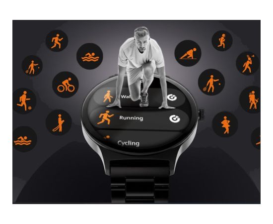 Garett išmanusis laikrodis su lietuvišku meniu Quantum Glow Silver steel Rokas pulksteņi 